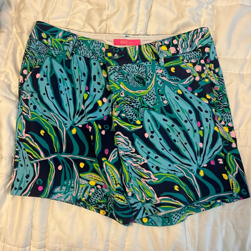 Lilly Pulitzer stretch shorts (10% of proceeds will go to the humane society)